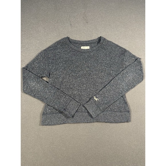 Hollister Sweaters - Women's Hollister Crop Top Grey Knit Sweater Small